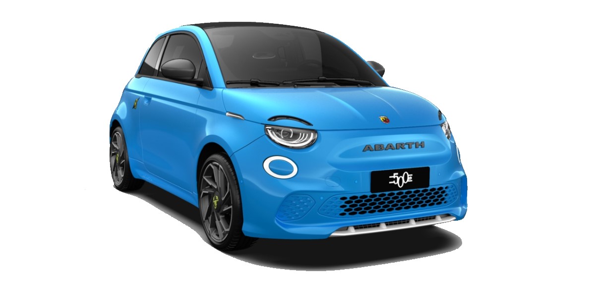 500e cabrio turismo studio front blue